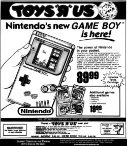nintendroid: Toys R Us print ad for Game Boy Source: Cinco Days