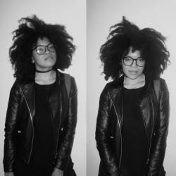 blaquejet:  Fro, glasses & leather ✊🏽✨ #blackout #blackoutday