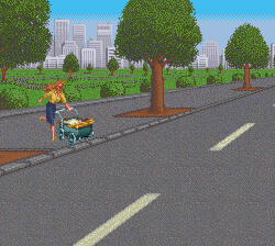 obscurevideogames:  runaway baby carriage - Sonic Blast Man (Taito