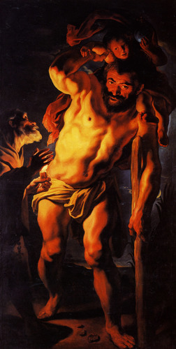jacob-jordaens:  Saint Christopher carrying the Child Jesus,