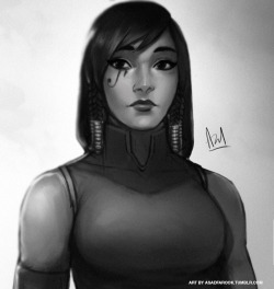 asadfarook:  I tried to draw Pharah (overwatch) and Korra.  ;_;