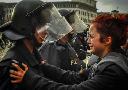 thinksquad:  This girl was crying and begging the policeman not