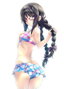 zan66:  akemi homura bikini chou yoriyuki megane puella magi