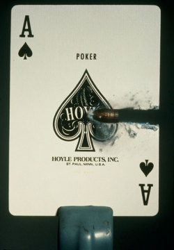 sixpenceee:Bullet Through a Poker CardPicture: Dr Gary Settles