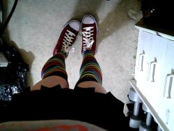 Showin’ off my new converse(lookalike) sneakers! Also my socks…