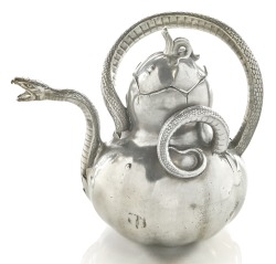 cgmfindings:  Art Nouveau Snake Pewter TeapotLéon Kann c. 1900executed