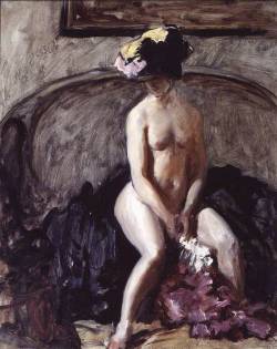 centuriespast:  Seated Nude: The Black Hat by Philip Wilson Steer
