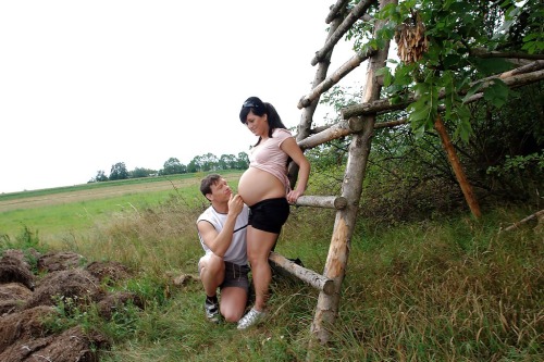 luvthosepreggos:  sexy-future-preggo:  ilovepreggosandpanties:  Lucky ass guy fucking this HT young Preggo outdoors in a field of some sort. Why couldnt I be so lucky as him I would worship her pregnant temple out there. Mmminjecting my cum in that pussy