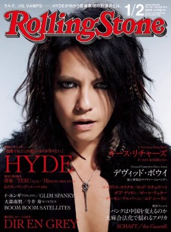 kaishanohikari:  rollingstonejapan  12月10日発売の本誌1/2月合併号は、表紙・巻頭特集「HYDE」。ロングインタヴュー／ルーツミュージック６枚／６のキーワード／「盟友が語るHYDEの魅力」清春、TERU（GLAY）、Hiro（MY