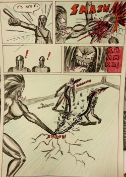 Kate Five vs Symbiote comic Page 103  Kate unleashes the beast