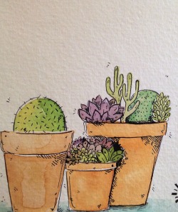 gin-draws:  I’ve been doing these little watercolor doodles