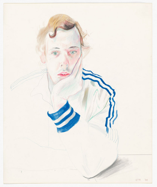 mentaltimetraveller:  David HockneyGregory, 1978Colored pencil