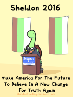 sheldontinydino:  Running unopposed for tiniest dinosaur 