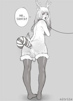 futanariobsession:  Santa’s femboi reindeer by Nitrile See