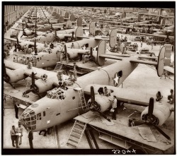 peerintothepast:  B-24 Bombers under production #WW2 #Aviation
