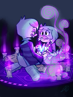 Weblena week day 2: Magic/Ritual!Lena is teaching Webby how to