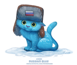 cryptid-creations: Daily Paint 2330. Russian Blue Prints available