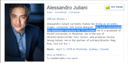 ianquisitor:  Someone edited Alessandro Juliani’s imdb page