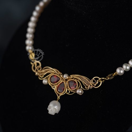 figdays:    skull pearl necklace // VermeerJewelry