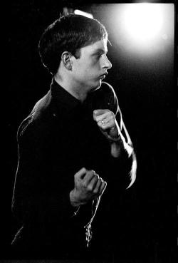 Ian Curtis by Kevin Cummins, Lancashire 1979