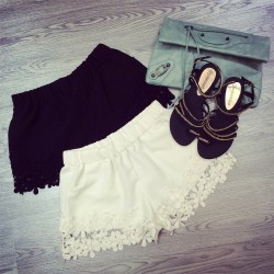 tbdressfashion:  lace shorts=ภ.69 only    sandals