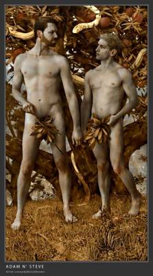 gayillustrations:  Garden of Eden  “Adam n’ Steve (Yves,