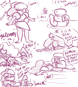 Headcanon that Garnet gets her swimming abilities from Ruby and