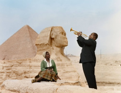 kruled:  Louis Armstrong plays to his wife, Lucille, in Cairo,