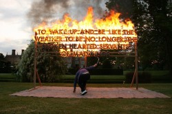 criwes:Great Fosters Fire Poem (2013) by Robert Montgomery “To