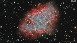 photos-of-space:Decade-long timelapse of M1: the Crab Nebula