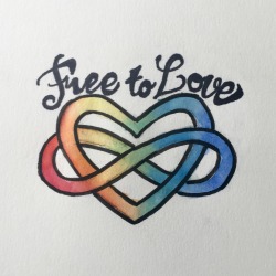 cursed-by-beauty:  Quick watercolor and prismacolor marker polyamory