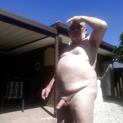 Daddy is sporting a solid uncut sausage. 