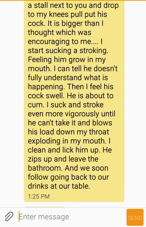 fireman6a4:  So this is the message I received while at work. It was one of the hottest things Iâ€™ve read in awhile. Wow love it when her mind runs wild and she shares it with me. Just hope this happens ASAP.   Love this woman. lily6988  hotwifecaptions