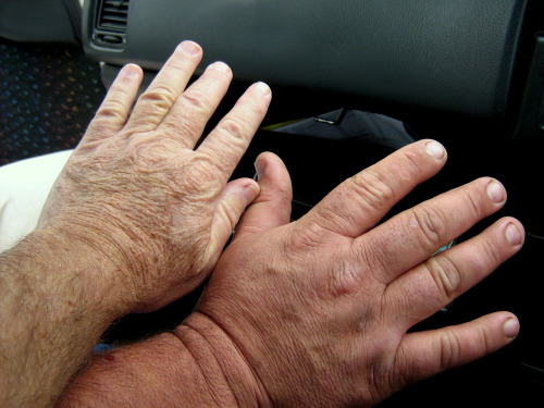 My dad has a friend with big hands. Really big hands! When he fist’s me, I’m numb for several days after. Still, I long for him to punch me with those enormous fists, hard and brutal.