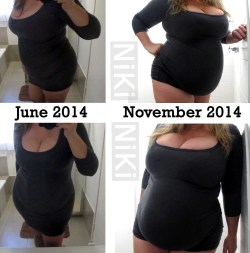 gaining-ni-ki:  Here are some comparisons photos from June and