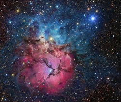 science-junkie:  M20: Trifid Nebula