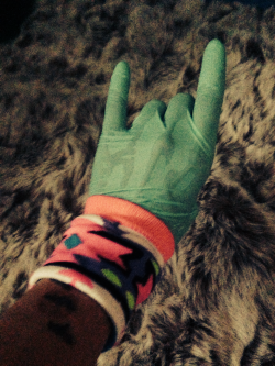 tinyferalkitten:  Hyperhidrosis and my gloves…they are a part