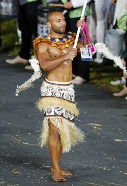 wrestlingisbest:  Battle of the Pacific Island Olympic flagbearers.