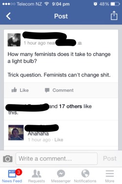 ami-angelwings:  nonexistentially:  *SHOTS FIRED*  A feminist