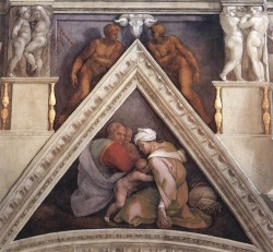artist-michelangelo: The Ancestors of Christ: Ozias, 1509, Michelangelo