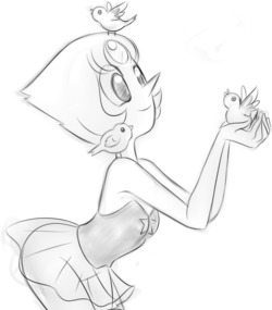 princesssilverglow:  A quick sketch of Pearl with some ugly drawn