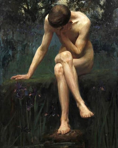pookiestheone:  George Edmund Butler (1872-1936) Narcissus seated