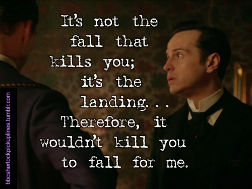 â€œItâ€™s not the fall that kills you; itâ€™s the landing… Therefore, it wouldnâ€™t kill you to fall for me.â€