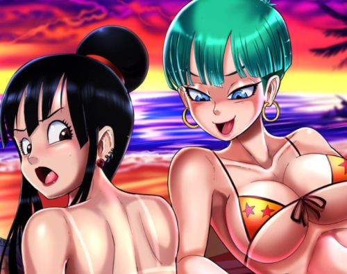 shadbase:  Chi-Chi and Bulma taking a break from their mighty husbands by hanging out at the beach. Bulma had a few too many to drink thoughâ€¦ Ive drawn DragonBall girls for the first time. See the full pictures at Shadbase! 