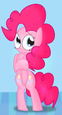 mr–degradation:Pink pony being shy and stuff.D’aww~ <3