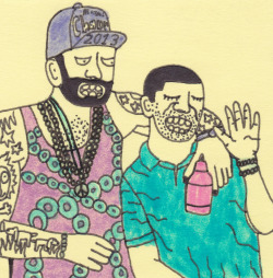 gangsterdoodles:  Lebron James & Drizzy Drake 