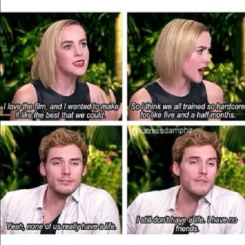 katnissdamphir:  It’s ok Sam. ;) #samclaflin #jenamalone #catchingfire #thg #mockingjay #fandom #fangirl #cast #thehungergames #prim #katniss #jenniferlawrence #joshhutcherson #joshifer #peeta #gale #finnick #johannamason #odair 