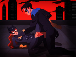 spookiarts:  Nightwing and Batgirl CommissionThank you so much