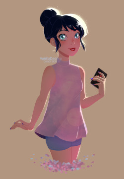 vanilladeonna:  I was so excited to do Marinette with a bun ;w;