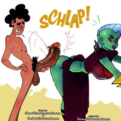slewdbtumblng:  bananafiddler:  Combined version of some really great b/w line drawings by TheDarkEros and SLB, featuring Lord Dominator and Wappah. It was super fun to color!  HAHAA, WHUT? ( @bananafiddler , Wappah is black thought, bud)   Lol whut? 
